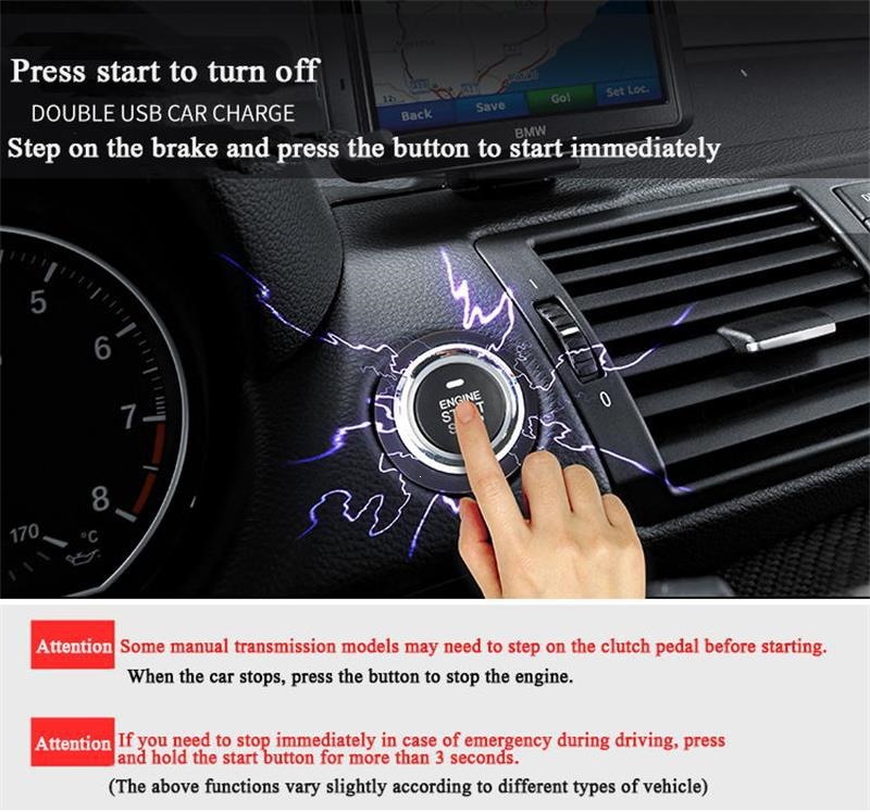 Car one-button start anti-theft system with ignition, remote start, automatic security activation, and PKE (Passive Keyless Entry)