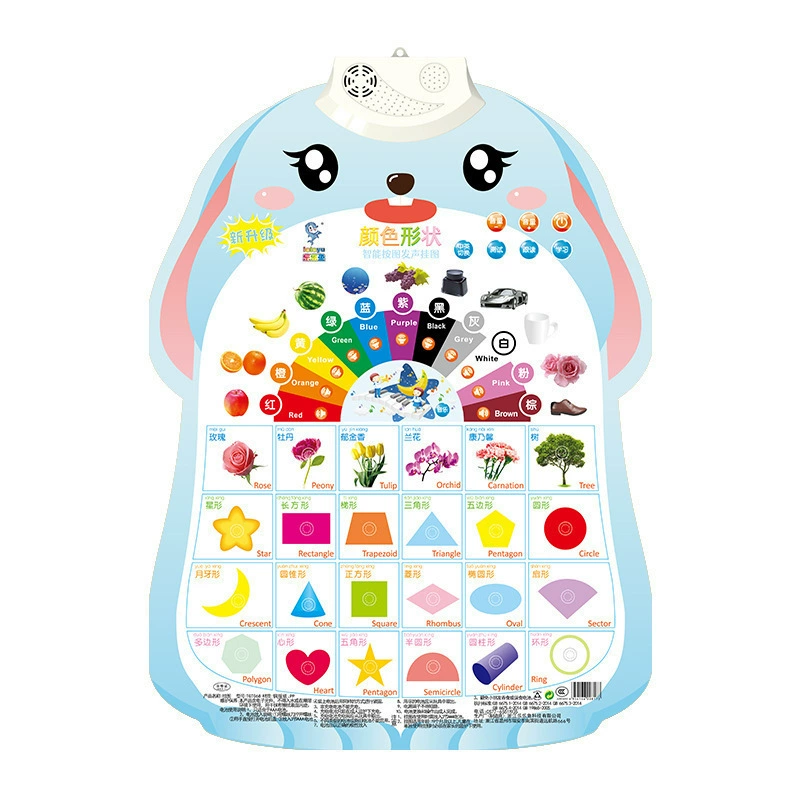 乐乐鱼 Rabbit, flip chart, cute toy, teaching brainteaser, with sound, early education
