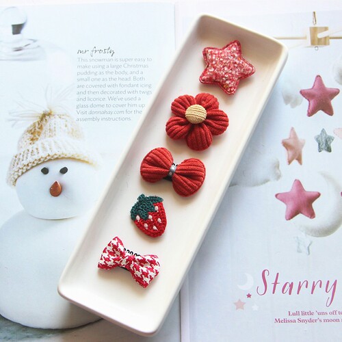 Baby hair clip hair clip set for children and girls hair clip headdress festive new year red hair accessories