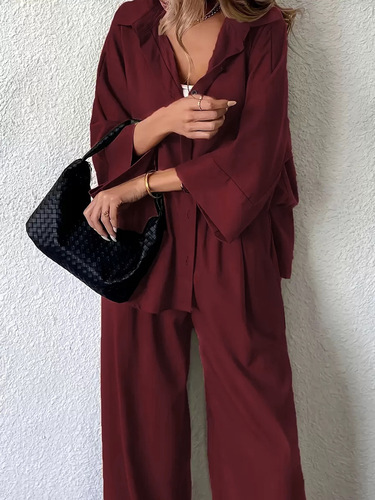 2026 Spring and Summer Shirt Set Women's Summer Women's New Large Size Loose European and American Pants Two-piece Set