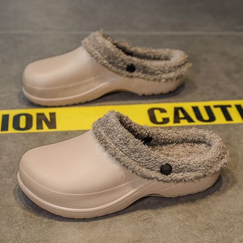 Men's winter new cotton slippers, home indoor non-slip soft thick sole, couple's outer wear, plus velvet, warm fluffy slippers