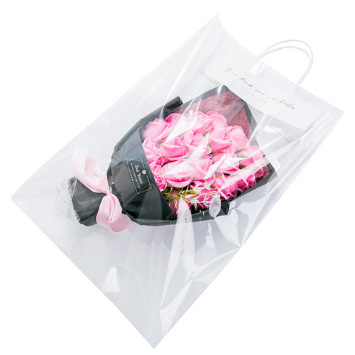 Bouquet packaging gift bag small batch gift souvenir handbag semi-finished gift bag transparent flower packaging bag