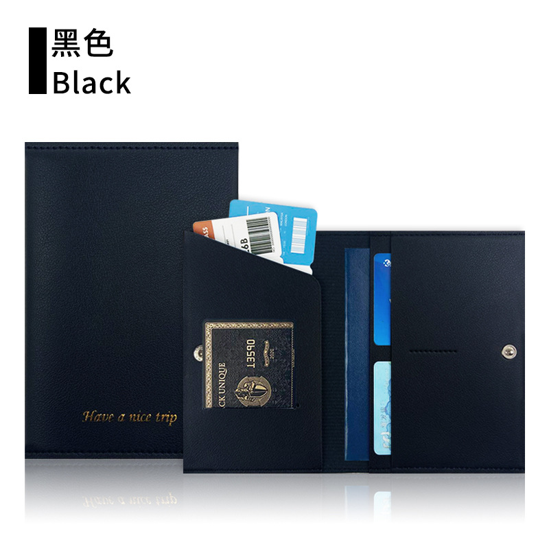 Cubierta protectora de pasaporte de cuero engrosado de cuero transfronterizo multi-funcional pu pasaporte cubierta con hebilla dorada multicolor pasaporte bolsa
