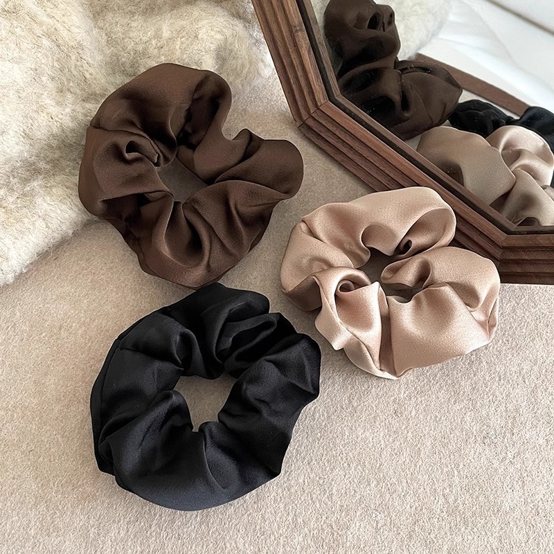 Banda de pelo de intestino grueso de alta calidad de satén de alta calidad banda de cabeza grande simple terciopelo elegante estilo coreano diadema tocado femenino flor cuerda de pelo