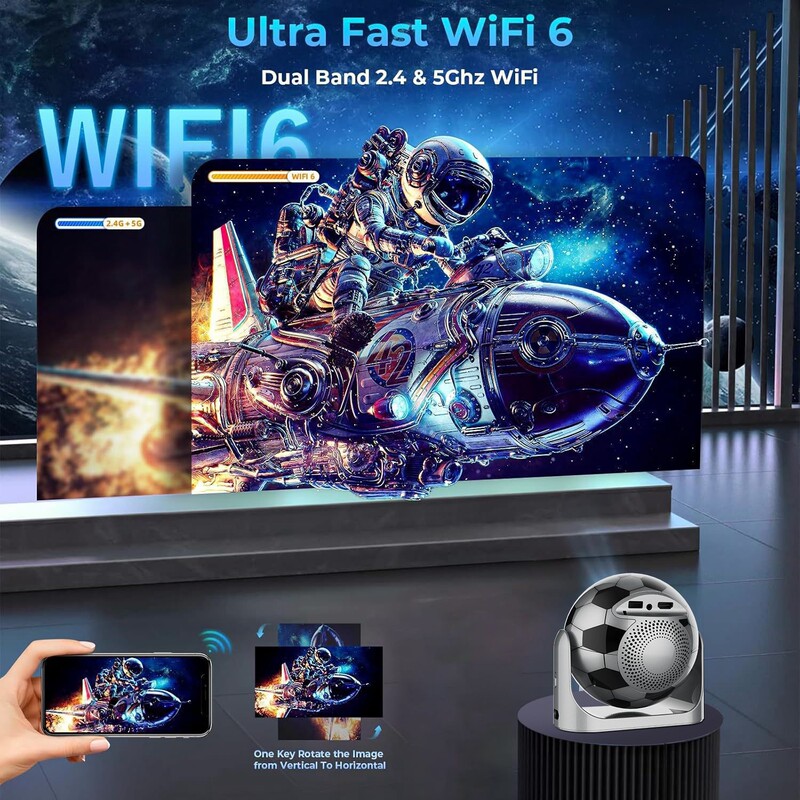 2025新款JY360足球投影仪带WIFI蓝牙自动对焦便携式4K世界杯高清|undefined