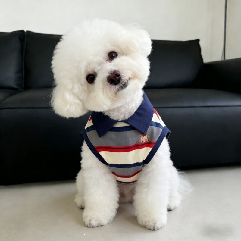 Pet Summer Design Polo Collar Embroidered Dog Vest for Schnauzer, Teddy, Bichon, West Highland Small and Medium-Sized Dogs Pet Summer Design Polo Collar Embroidered Dog Vest for Schnauzer, Teddy, Bichon, West Highland Small and Medium-Sized Dogs