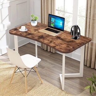 Cross-border computer desk steel wood structure curved table desk triangular structure desk legs desk