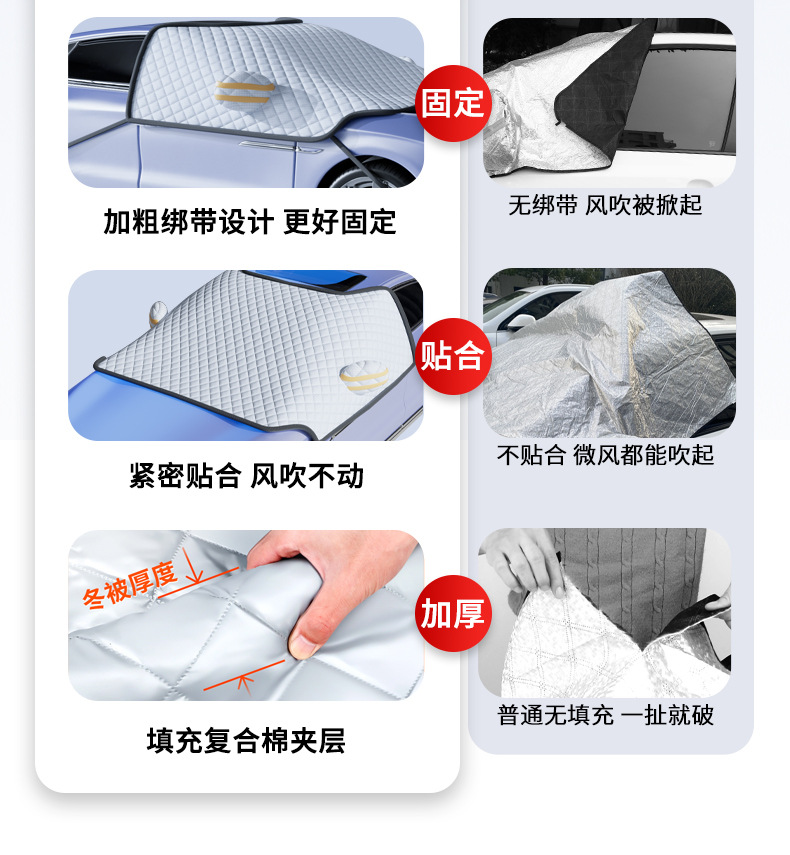 Suitable for Chery Car Snow Cover, Anti-Freeze Cover, Front Windshield Car Cover, Anti-Snow and Anti-Frost Half Windshield Car Cover, Winter