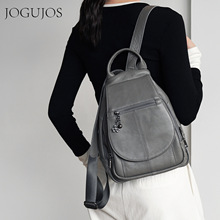 跨境真皮女士双肩包时尚休闲通勤背包便携多功能包包手提包旅行包