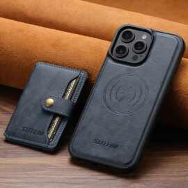 适用iPhone18ProMax二合一插卡支架磁吸无线充电三星26手机壳皮套