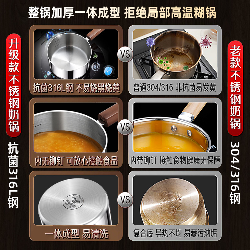 Sonoro 316L de acero inoxidable cocina de leche de grado alimenticio estufas electromagnéticas para bebés cocina de cocción de una sola comida