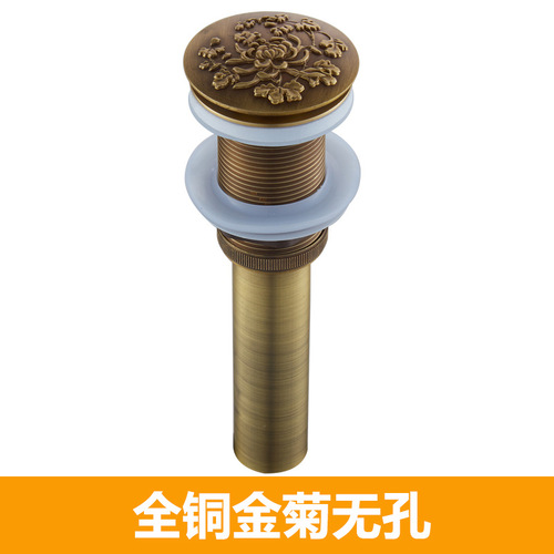 All-copper European-style basin drain pop-up basin washbasin accessories antique black gold deodorant drain pipe