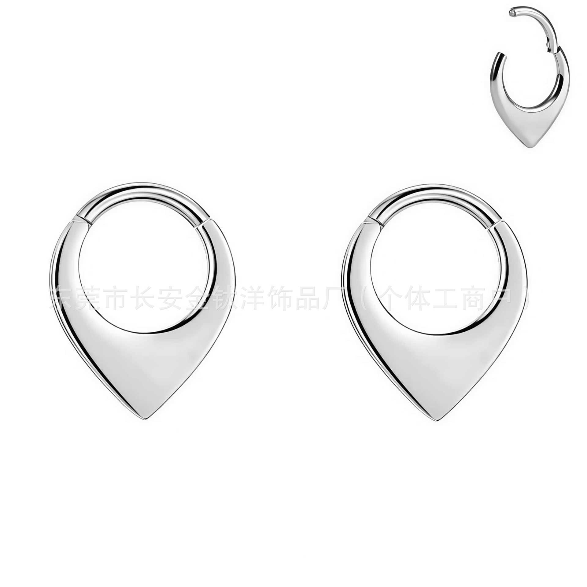 F136 Titanium Heart-Shaped Smooth Ear Cuffs, Nose Rings, Seamless Closed Rings, G23 Titanium Alloy Piercing Jewelry detail image 8
