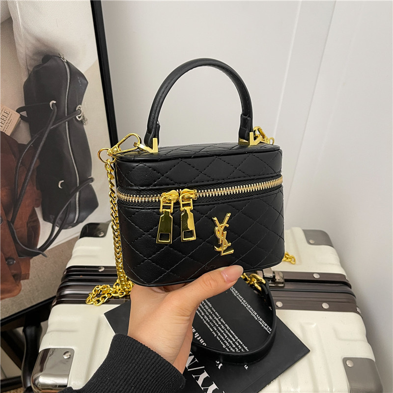 Cross-Border 2026 New Model Women's Bag Ysl Niche Design Single Shoulder Crossbody Handbag Quilted Sy Box Bag Makeup Bag