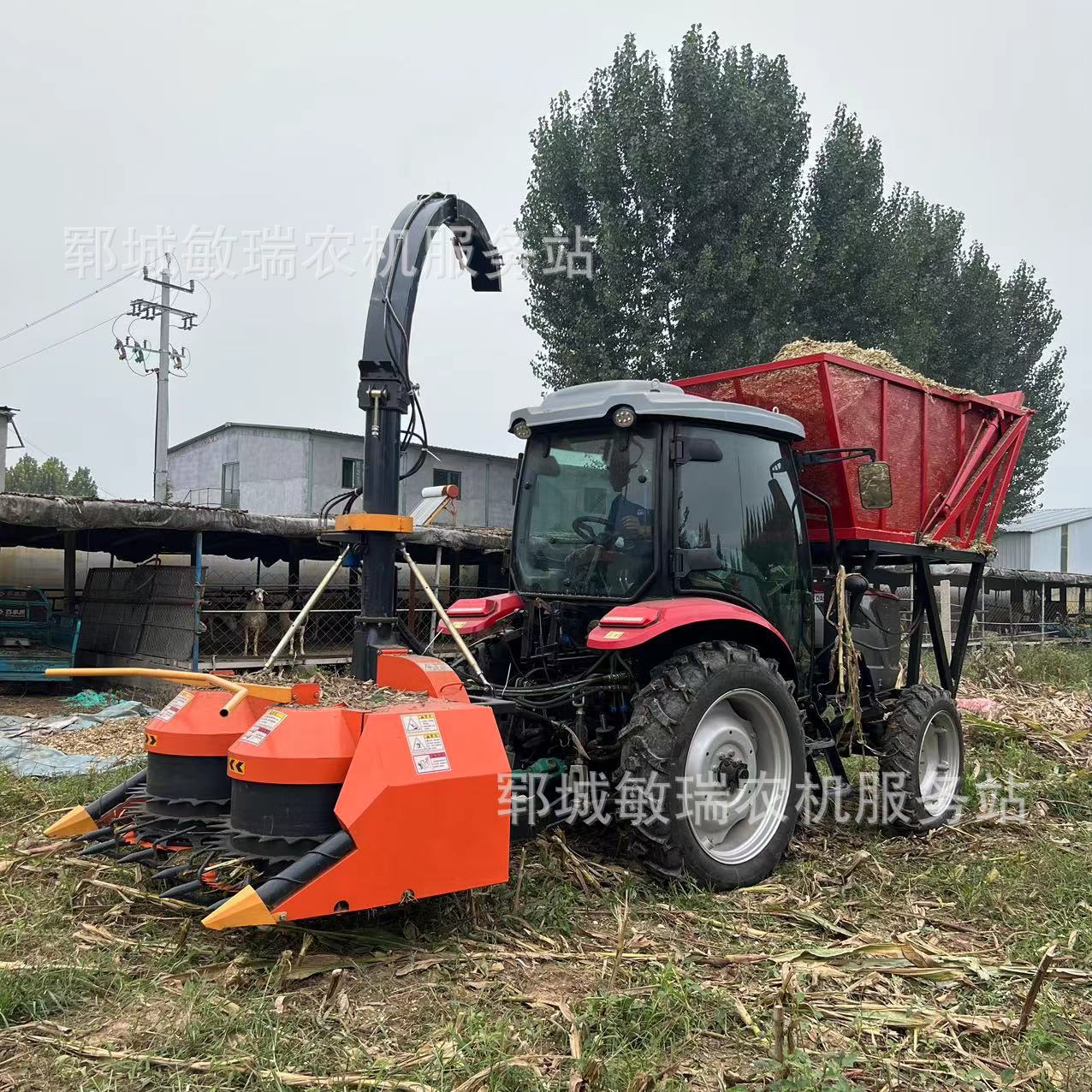 拖拉机式圆盘割台青储机背负式玉米秸秆粉碎机青贮机割台配件