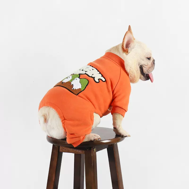 狗狗衣服四脚冬季加绒加厚宠物小型犬法斗巴哥秋冬棉衣家居服睡衣