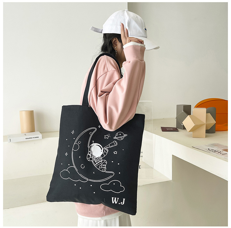 Women's Large Canvas Cartoon Classic Style Zipper Canvas Bag display picture 27