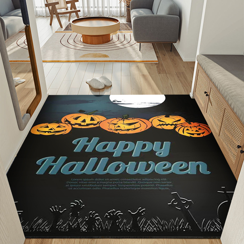 Fábrica transfronteriza alcantarilla cubierta de alcantarilla alfombra de payaso estera de la puerta de Halloween cráneo diseño fantasma cara estera del pie estera del baño