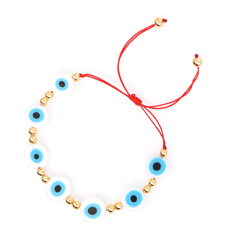 Nihaojewelry Ethnic Style Colored Glaze Evil Eye Gold Bead Bracelet Wholesale Jewelry display picture 37