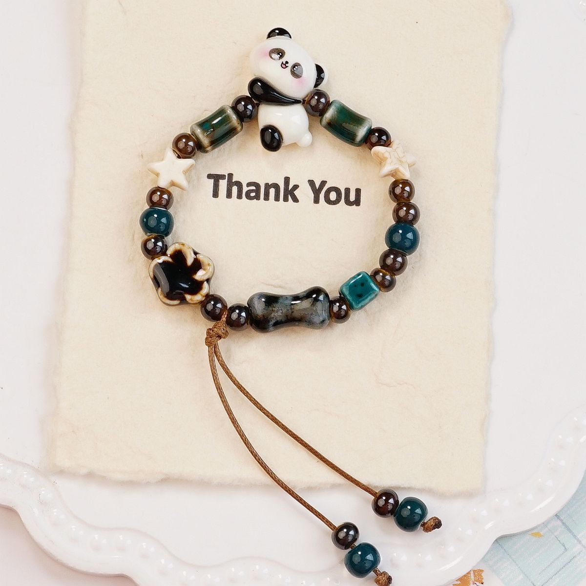 Jingdezhen pulsera de cerámica de verano mujer alta sensación galletas serie de gatos nicho diseño universal pulsera alta sensación