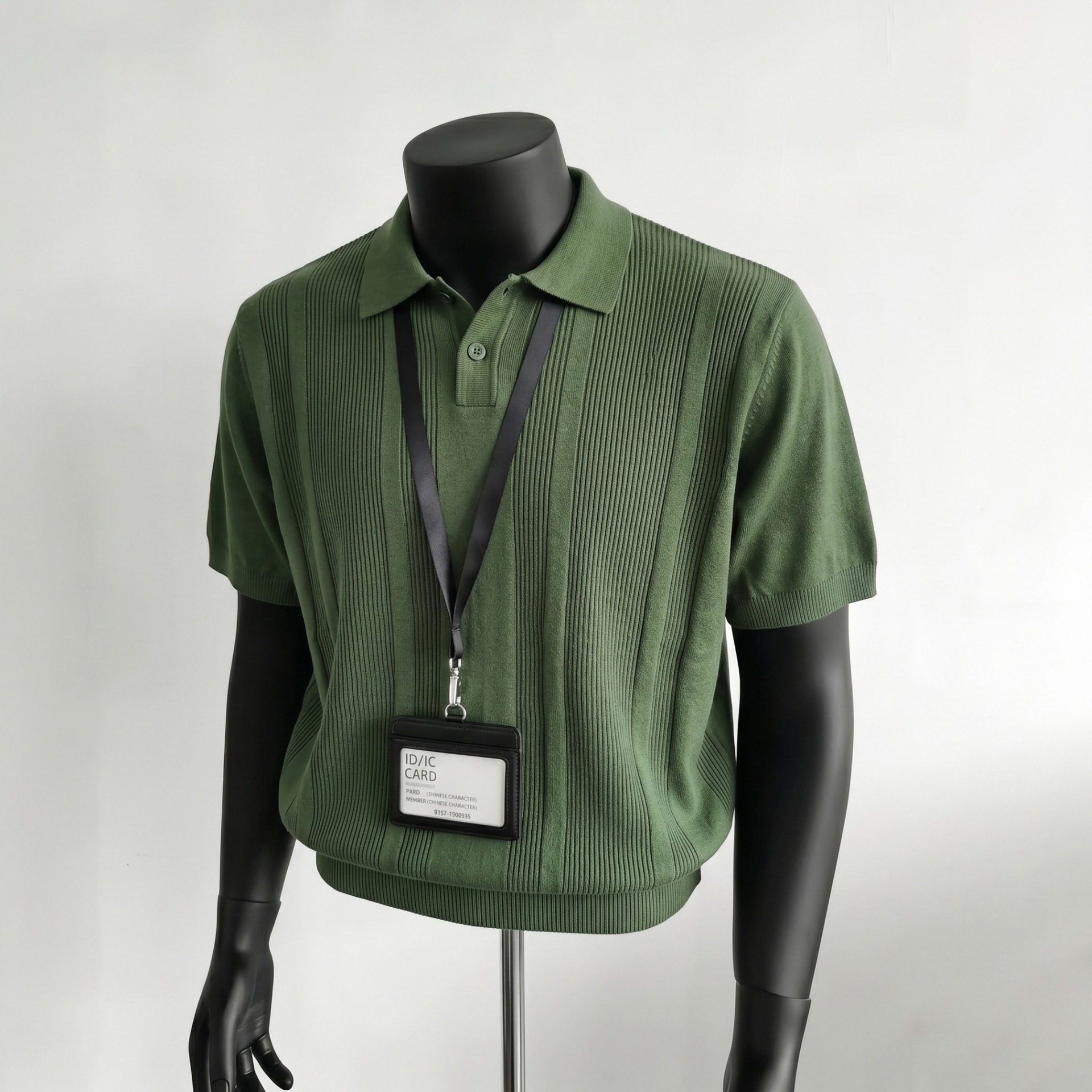 Camiseta polo camiseta de punto camiseta de manga corta camiseta de hombre textural con solapa vieja seda de hielo de alto nivel de verano fábrica transfronteriza al por mayor
