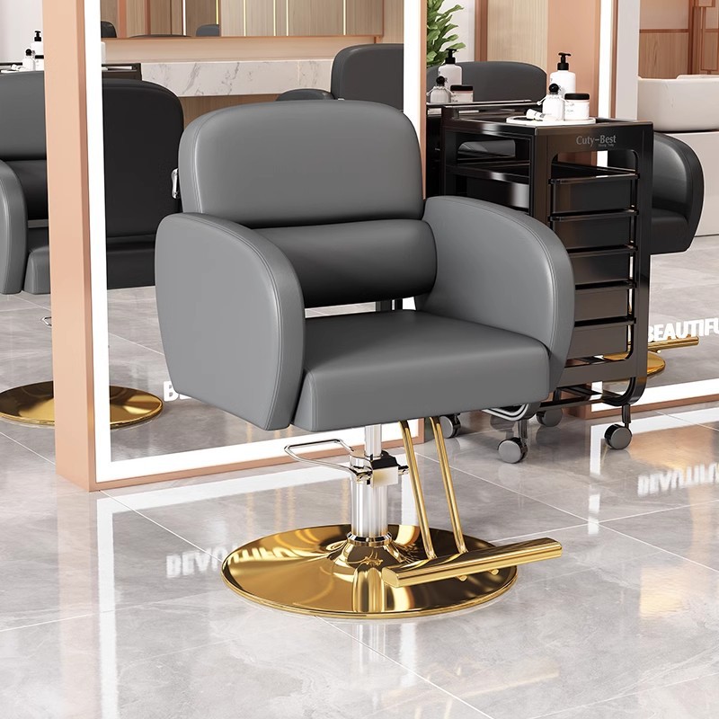 Silla de peluquería elevable y giratoria de alta gama silla de peluquería roja salón de peluquería taburete de corte de pelo especial silla de peluquería mayorista