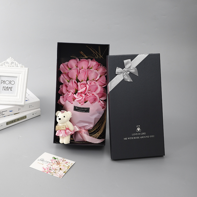 3D Festival diosa Festival creativo 23 Rosa jabón ramo caja de regalo para novia esposa regalo de cumpleaños