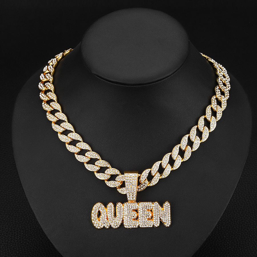 Colgante de oro con cadena cubana de 18inch