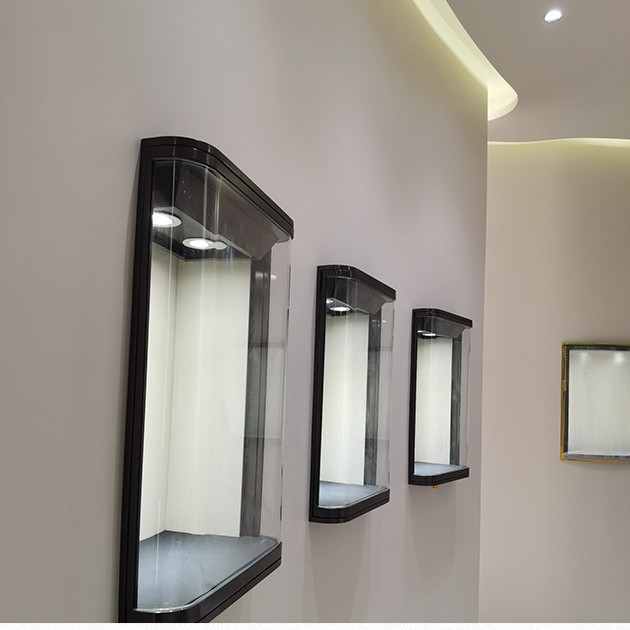 珠宝柜台展柜玉器首饰饰品桌面展示柜挂墙壁柜不锈钢玻璃吊柜