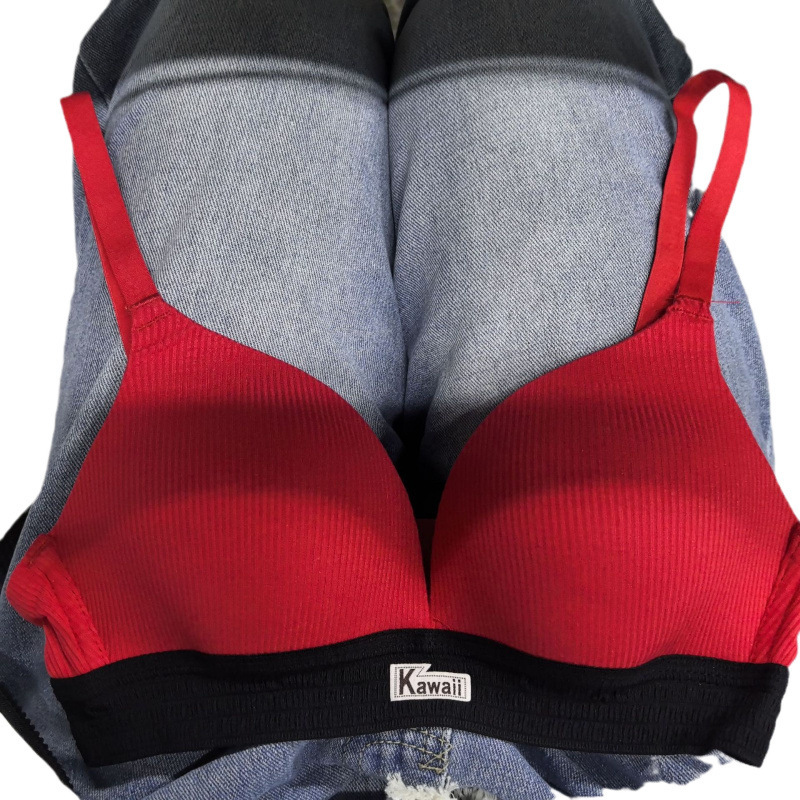 少女は色の美しい背中のブラジャーの三角カップの下着の女性の夏の防走光の中で無鋼の輪の快適な運動のブラジャーを掛けます。|undefined