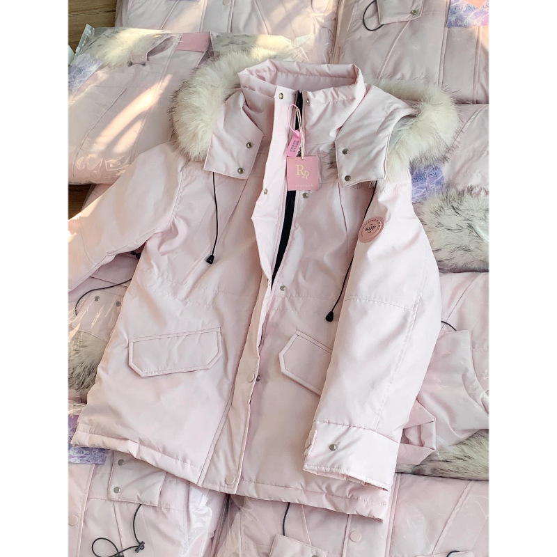 2025新款派克服女童青少年中大童棉衣外套冬季加厚保暖羽绒棉服潮