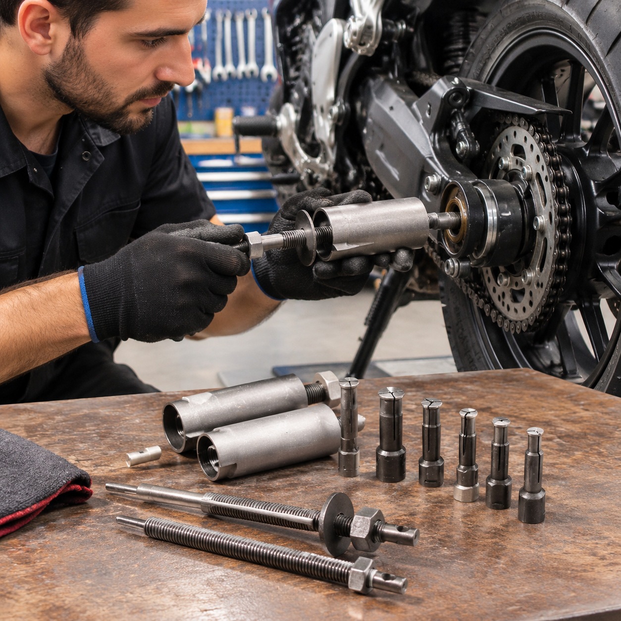 Juego de Extracción de Rodamientos de 12 Piezas de Plástico para Motocicletas