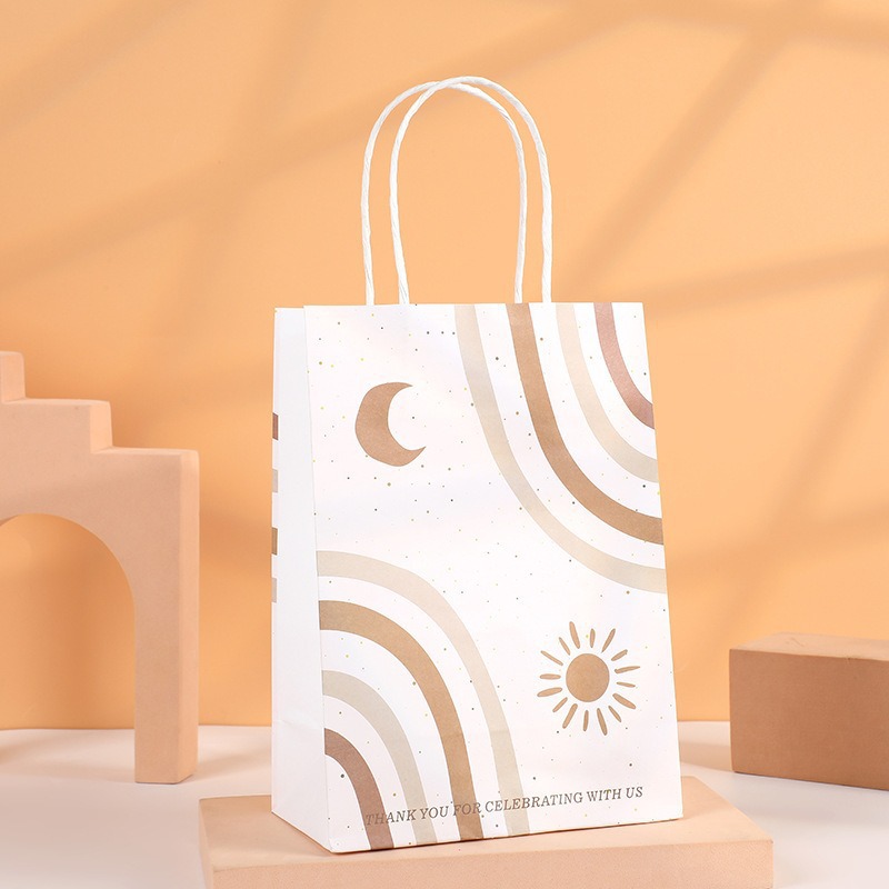 Bolsas de regalo de cumpleaños, bolsas de cartón cartón, bolsas de embalaje para llevar, bolsas de embalaje de regalo de fiesta para niños, bolsas de mano