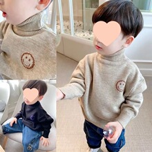 男童毛衣套头针织衫春秋装2025新款韩系儿童宝宝高领拨款打底