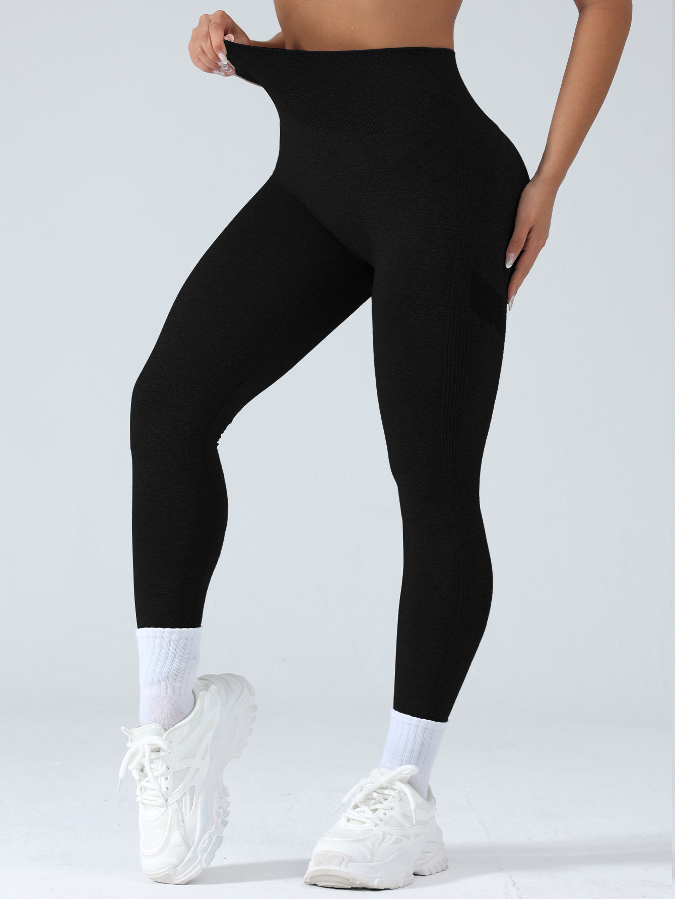 Nuevos pantalones de pelusa sin costuras de cintura alta, caderas, pantalones deportivos de pelusa, pantalones de yoga image 2