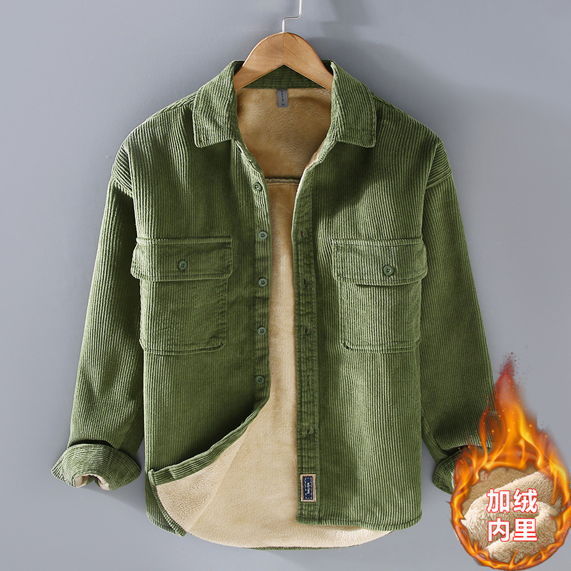 G151 Autumn and Winter New Style Velvet Thickeneded Warm Casual Jacket Shirt Men's Youth Retro G151 Autumn and Winter New Style Velvet Thickeneded Warm Casual Jacket Shirt Men's Youth Retro