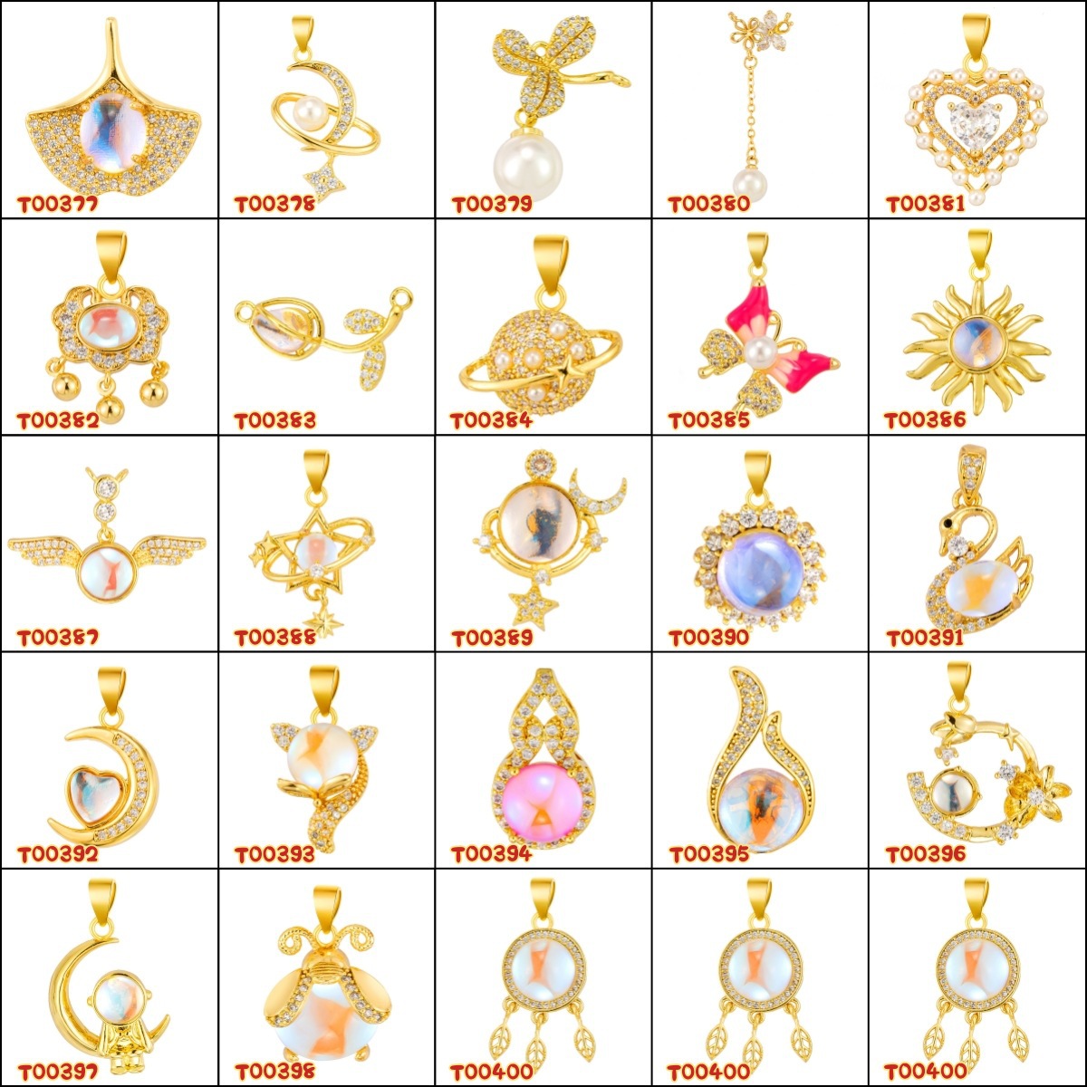 Douyin Venta caliente Colgante de microincrustaciones de cobre chapado al por mayor Cientos de colgantes de cobre opcionales a su gusto, fábrica de origen al por mayor sin cadena