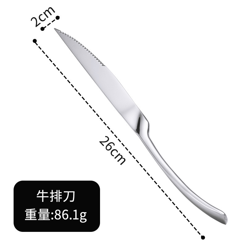 estilo coreano simple engrosado acero inoxidable set de cubiertos occidentales tenedor de frutas suministros de hotel de alta gama cuchillo de filete de cola de pescado tenedor cuchara