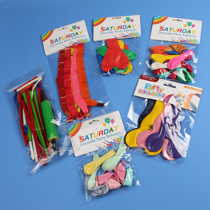Globos de látex de colores en paquete pequeño – Tienda variada, paquete de tarjeta, regalo infantil