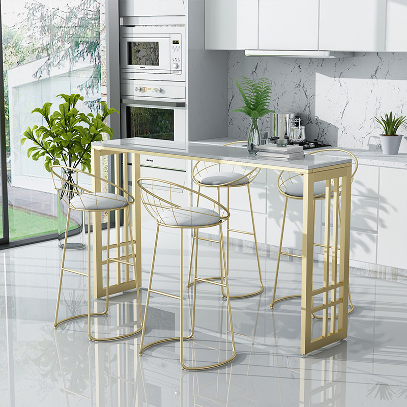 Nordic Slate Balcony Home Bar Table and Chairs Water Bar Wall-Mounted Long Island Bar Table Milk Tea Shop High Table