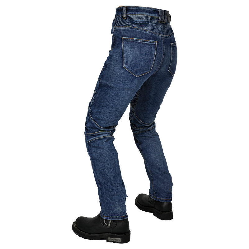 2022 nuevos pantalones vaqueros de la motocicleta Kevlar resistente al desgarro de las mujeres pantalones de montar retro Four Seasons motocicleta pantalones resistentes a la caída