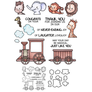 Animal Train Silicone Seal Transparent Stamp Crystal Stamp Embossing Knife Mold Handbook Photo Album Card Decoration Material