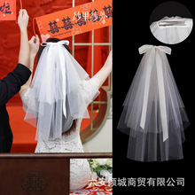 领证头纱登记求婚头饰新娘结婚主婚纱头饰高级简约法式演唱会头纱