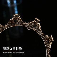 European and American cross-border bridal headwear children's princess queen crown rhinestone ancient golden crown wedding bridal jewelry