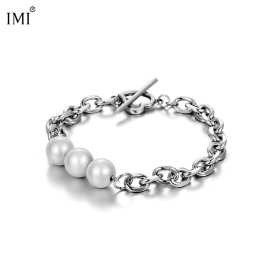 IMI爱心ot扣甜酷手链女ins小众反光珠手链个性气质手饰配饰YL356