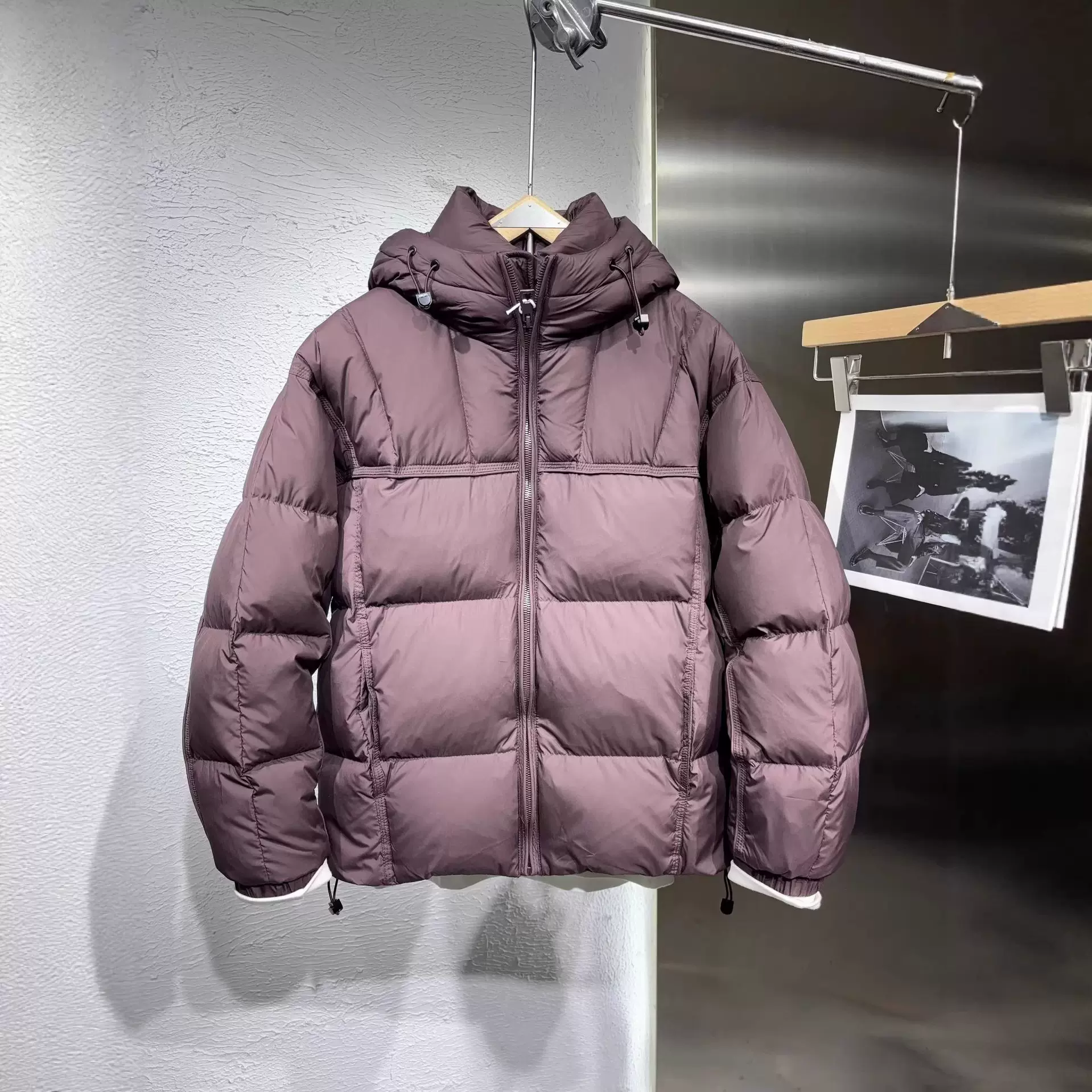 纯色极简连帽羽绒服男士冬季泡50绒面包服外套潮流宽松男装防寒服