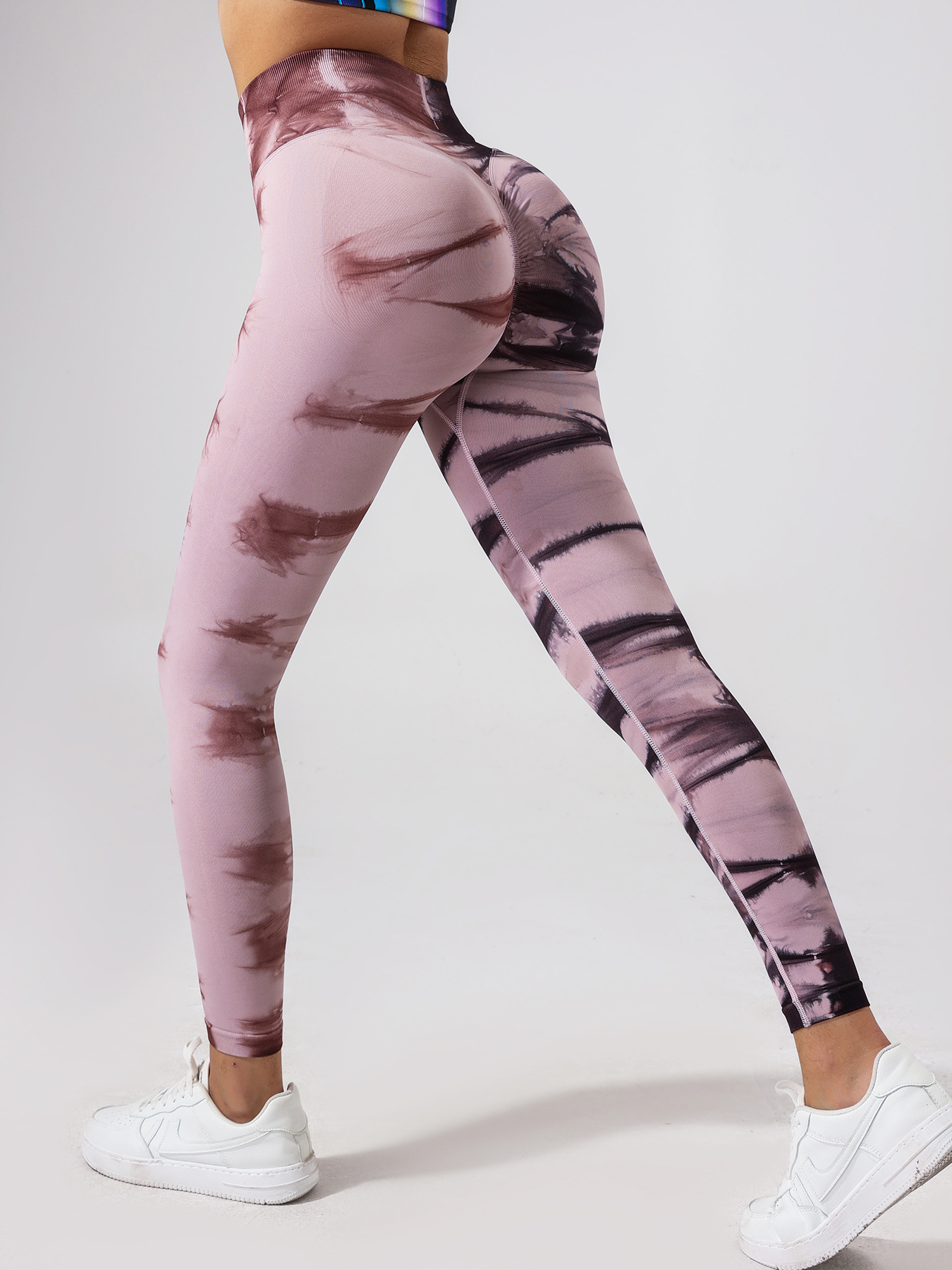 [Simplesity Tie Tie Tinting Pantalones Mujeres Honey Peach Hip Deportes Pantalones Long 300 Piezas] Moldeo de alta elasticidad