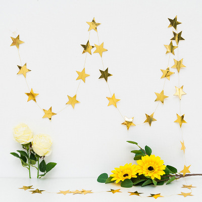 Estrella de cinco puntas Garland cumpleaños fiesta decoración cien días de edad vestido suministros cumpleaños bandera tirar estrella Garland