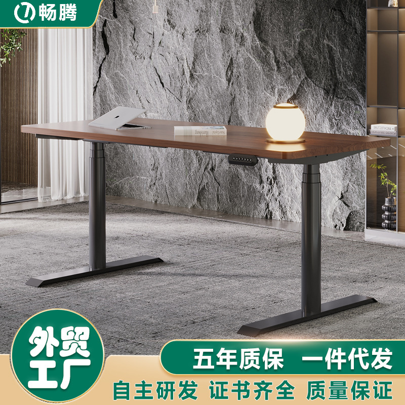 Changteng Electric Adjustable Table Adjustable Desk Sit-Stand Alternating Single Desk Dual Motor Round Tube Adjustable Table