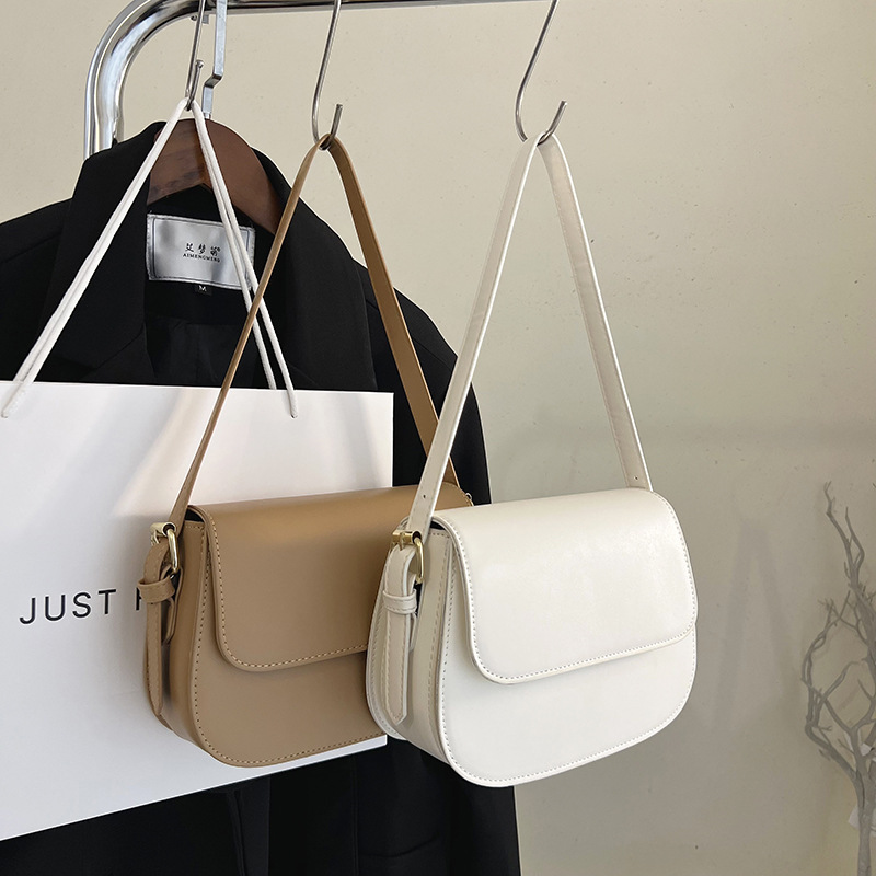 Nicho francés bolso de mujer 2023 Nuevo ins retro pequeño bolso cuadrado de verano simple bolso de mensajero de hombro de cuero para mujer